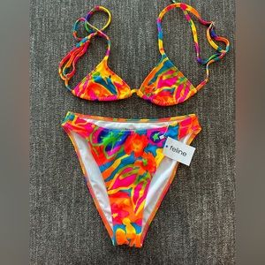 Feline string bikini top NWOT